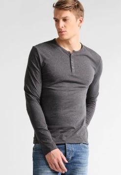 Pier One Prix Jamais Vus T-shirt à Manches Longues T-shirts & Polos Col Tunisien Homme