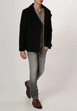 Haute Qualité Pier One Manteau Court Manteaux Col Revers Homme